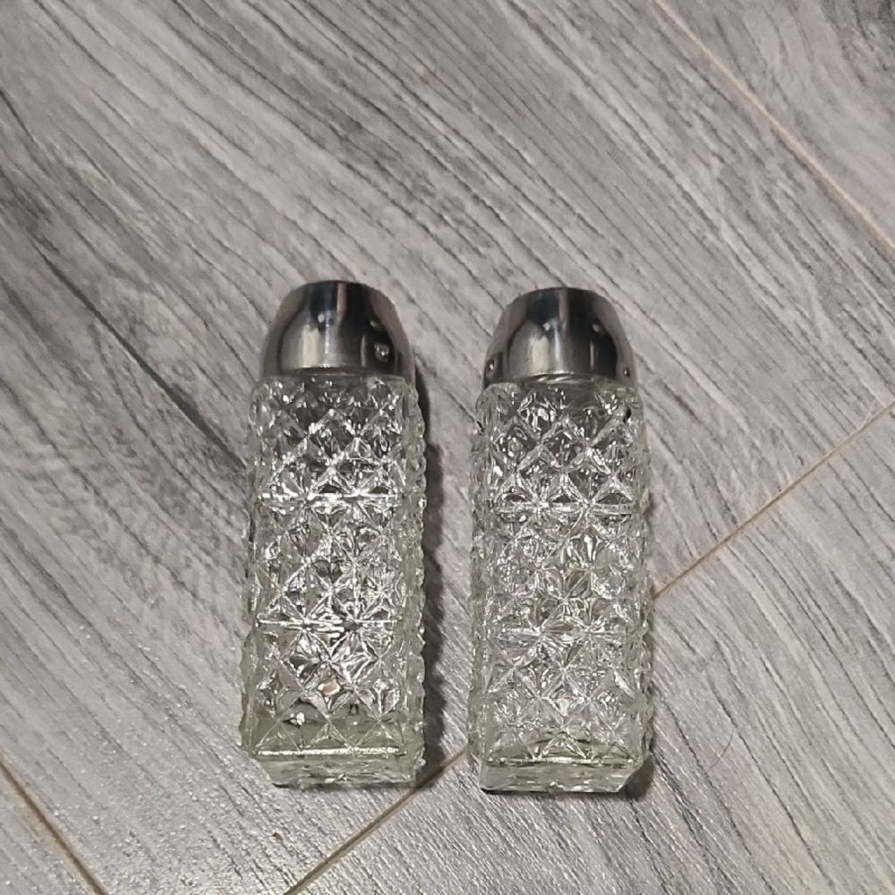 Vintage Salt & Pepper Crystal Shakers